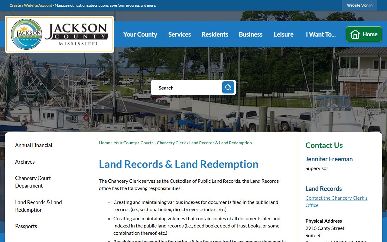 Jackson County clerk land records and fees page