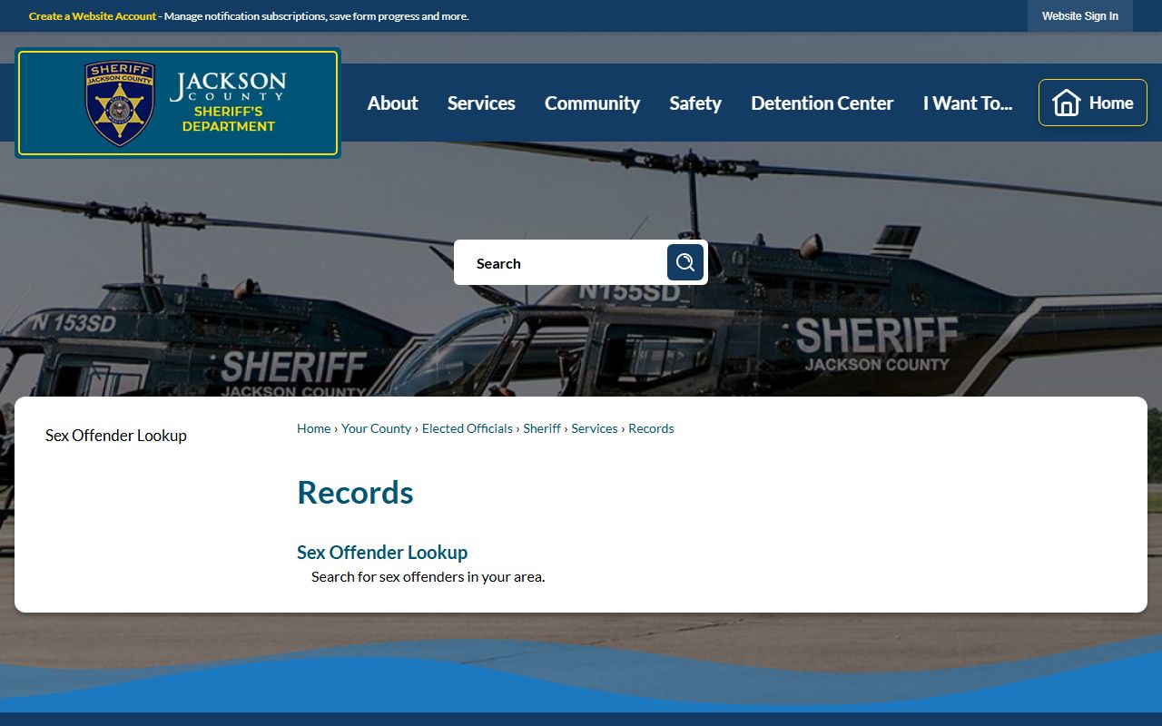 Jackson County arrest records sheriff records page