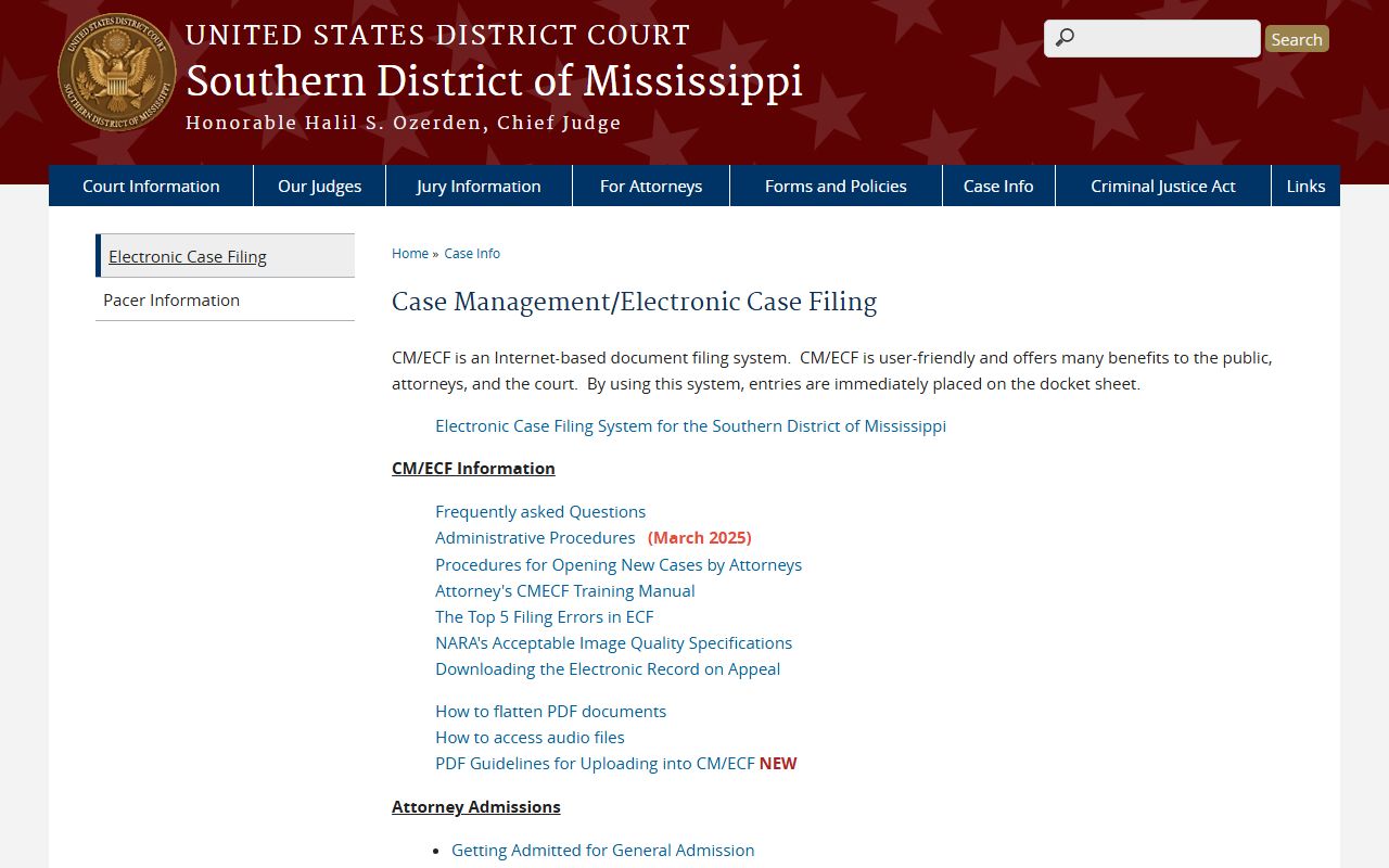 Jackson County criminal court records federal CM/ECF filing system
