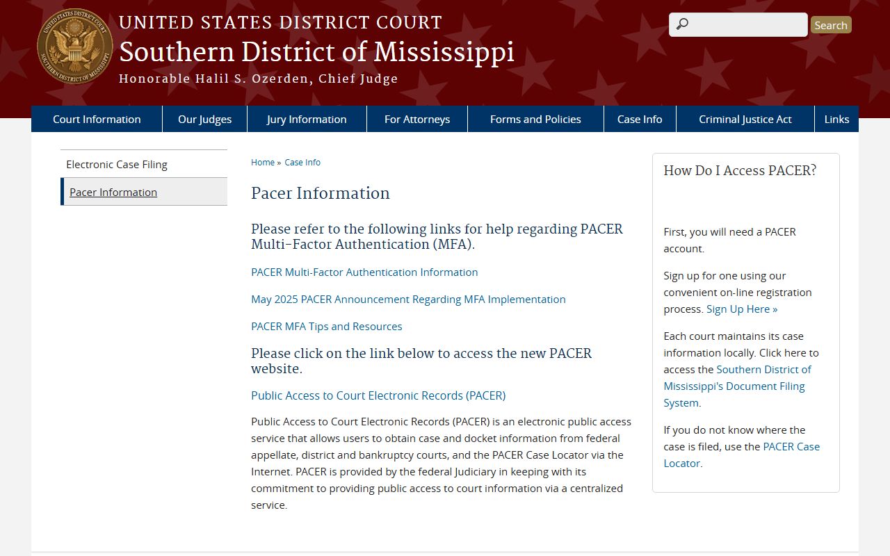 Jackson County criminal court records federal PACER access