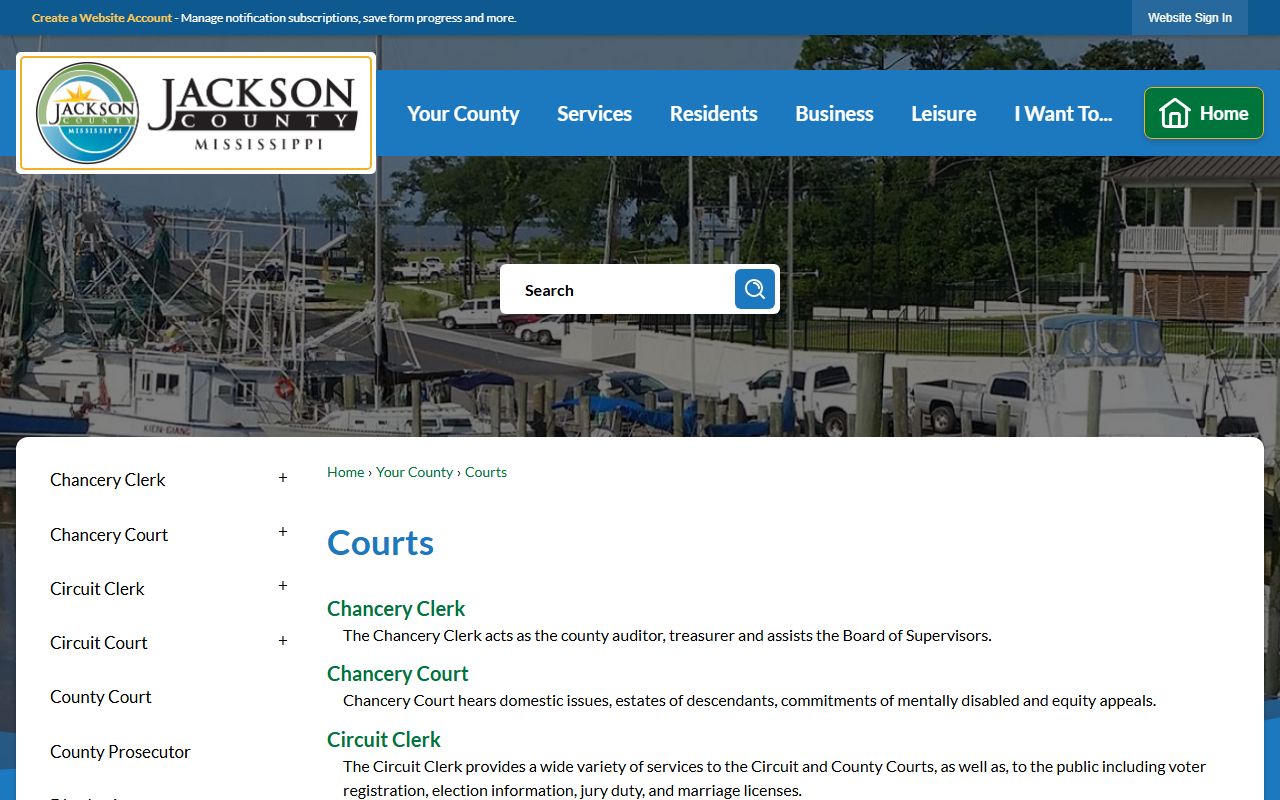 Jackson County courts directory listing court records offices