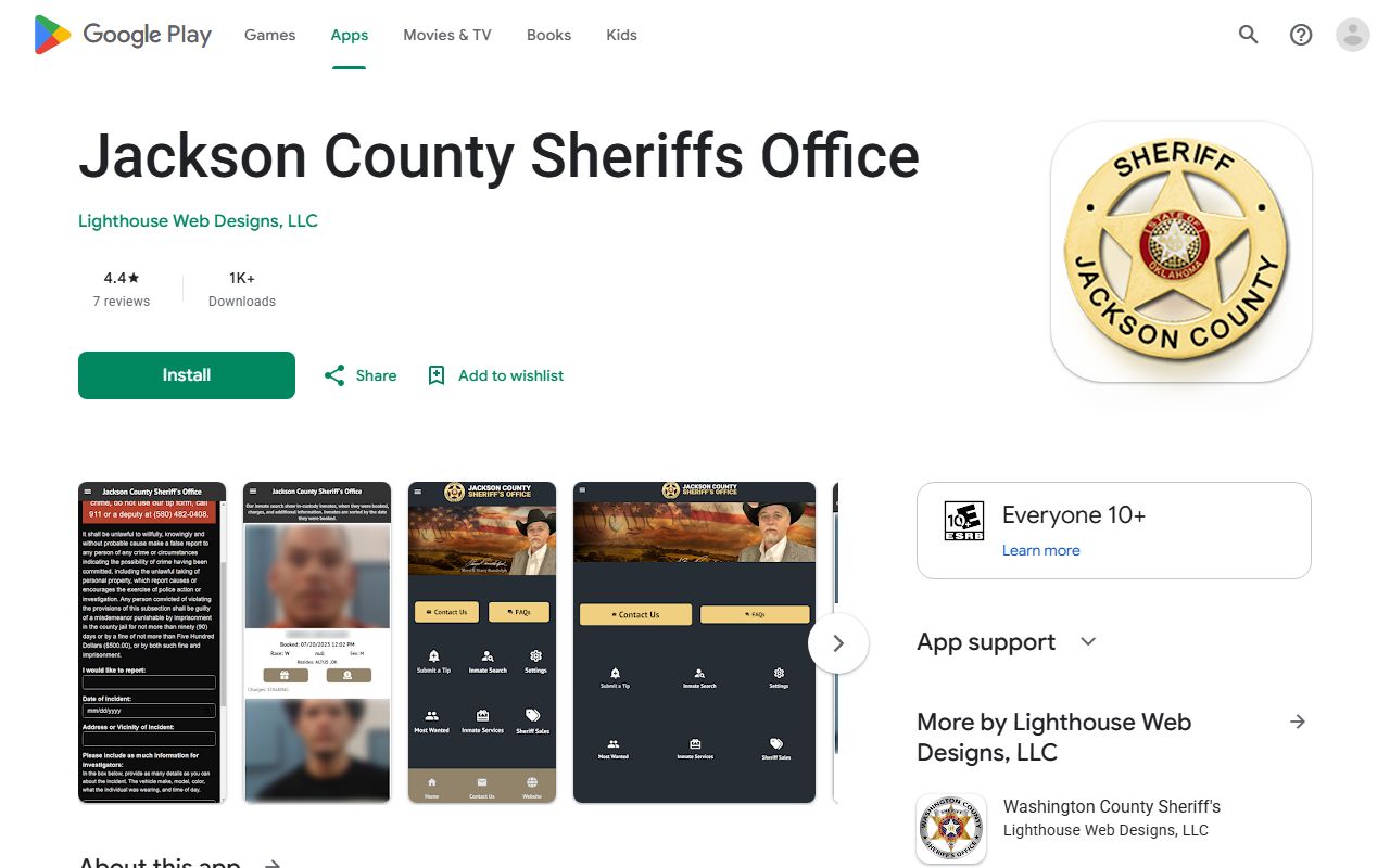 Jackson County warrant search through the Sheriff's Office app